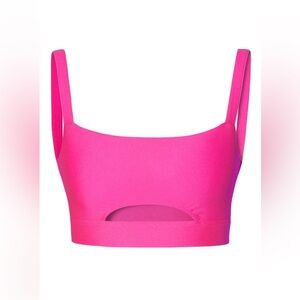 NWOT Aggi by Halewski Neon Pink Cutout Spandex Crop Top